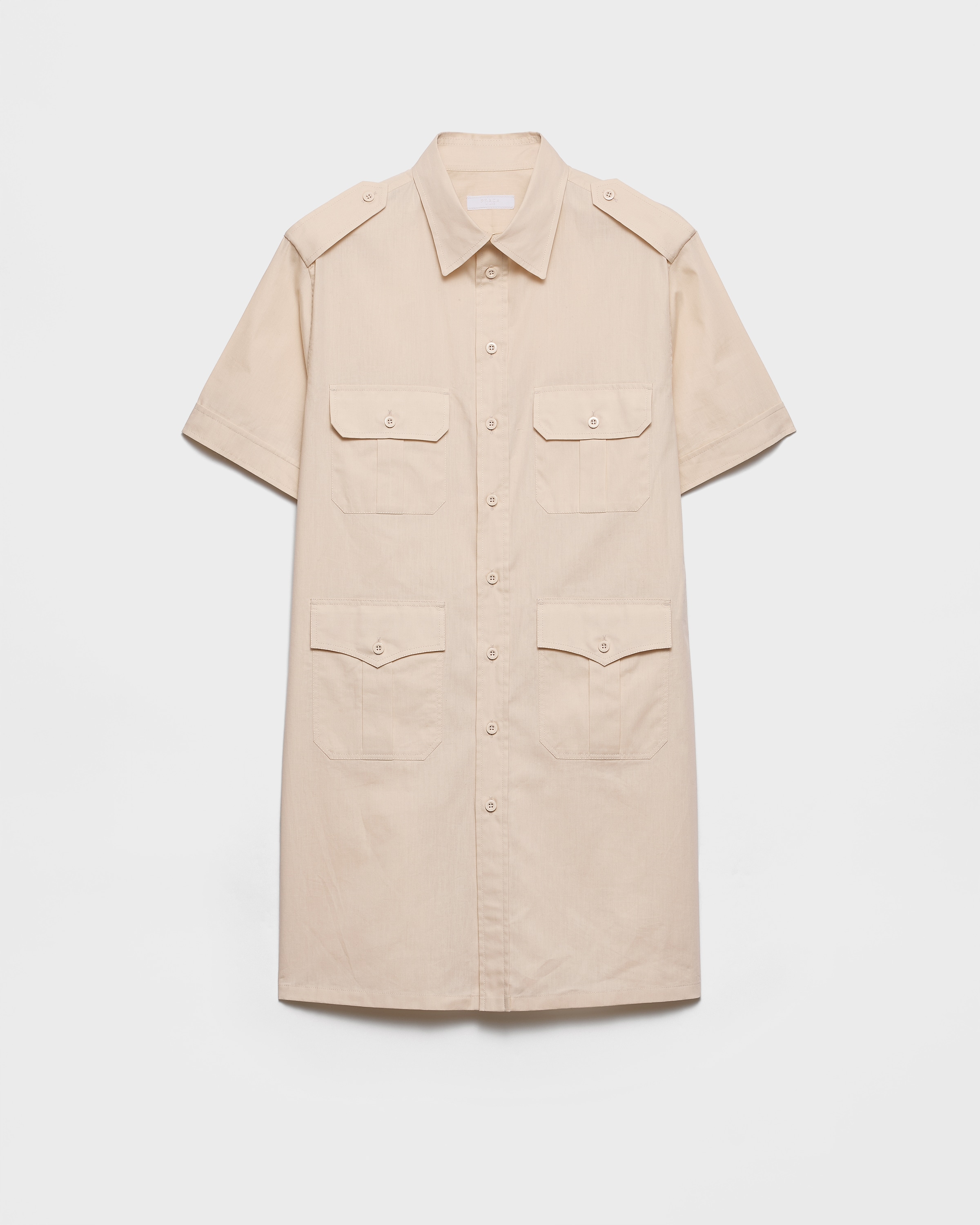 Natural Short-sleeved Cotton Shirt | PRADA
