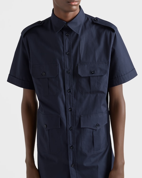 Chemise à manches courtes en coton - Bleu Chemise à manches courtes en coton - Bleu