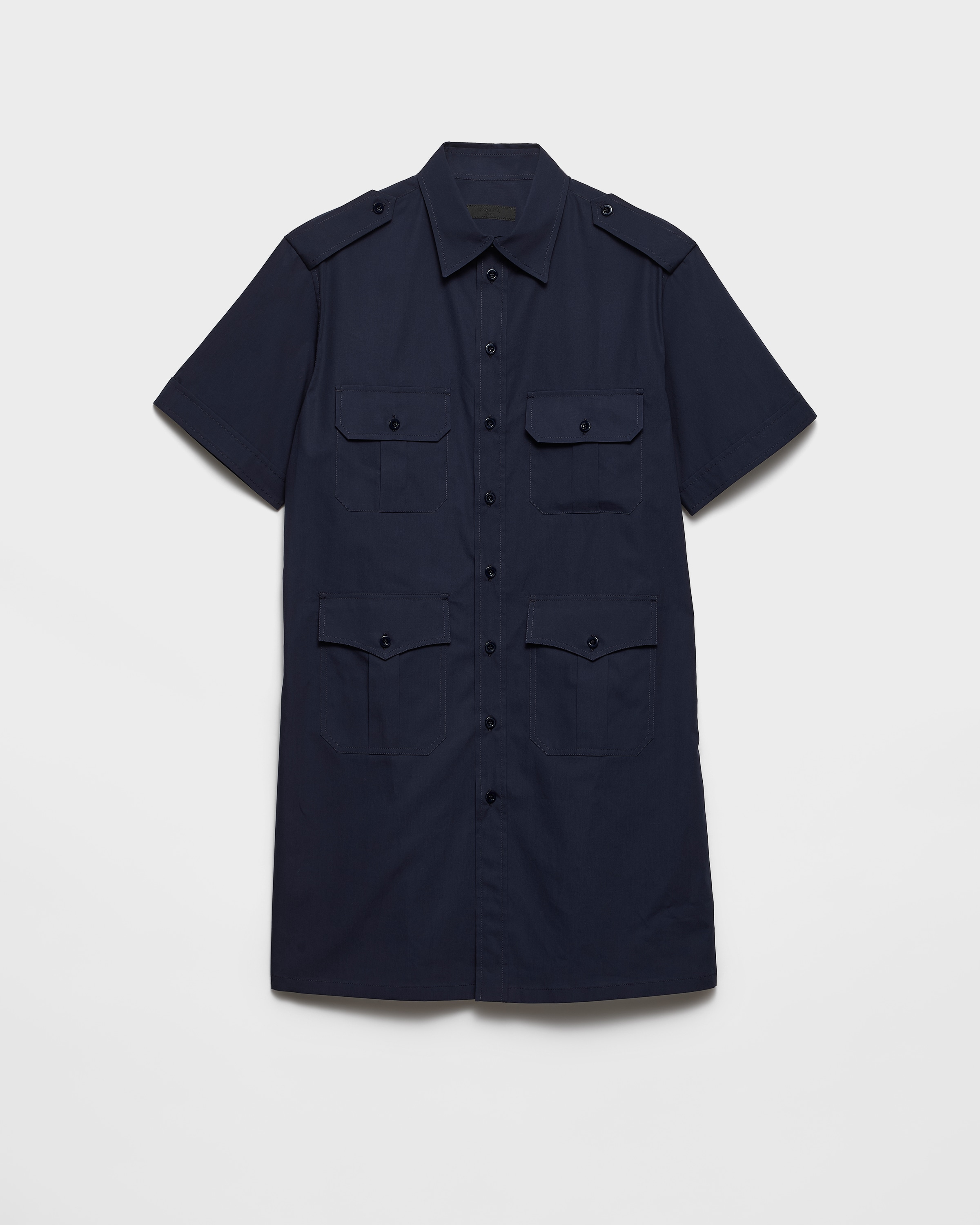PRADA ネイビー 半袖パジャマシャツ ネイビー 半袖 コットン シャツ | PRADA - 日本