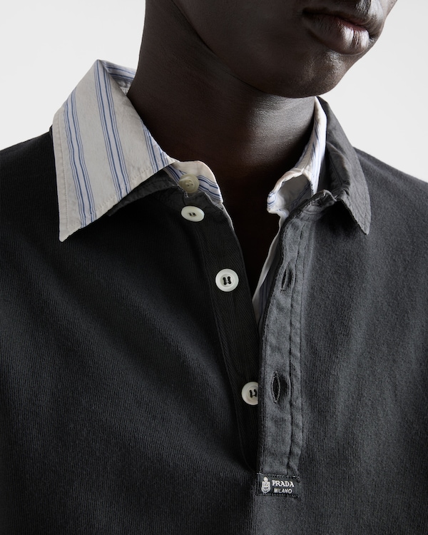 Cotton shirt - Ivory/Periwinkle Blue Cotton shirt - Ivory/Periwinkle Blue
