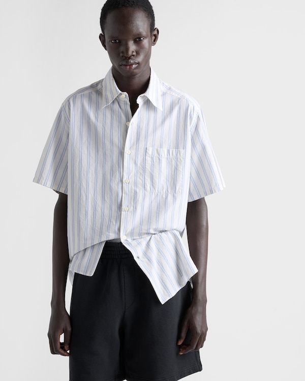 Cotton shirt - Ivory/Periwinkle Blue Cotton shirt - Ivory/Periwinkle Blue