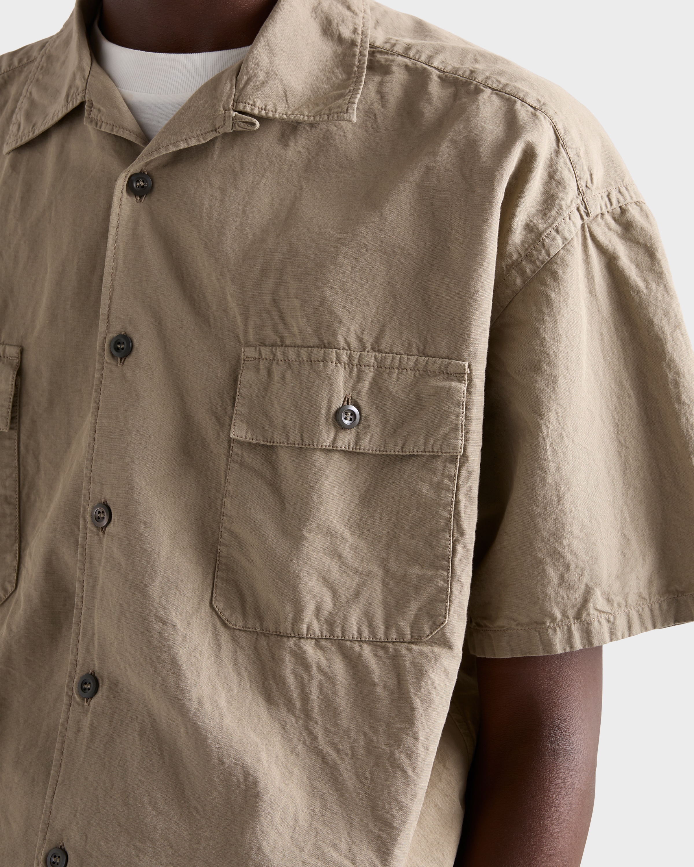 Clay Grey Cotton Blend Shirt | PRADA - United States
