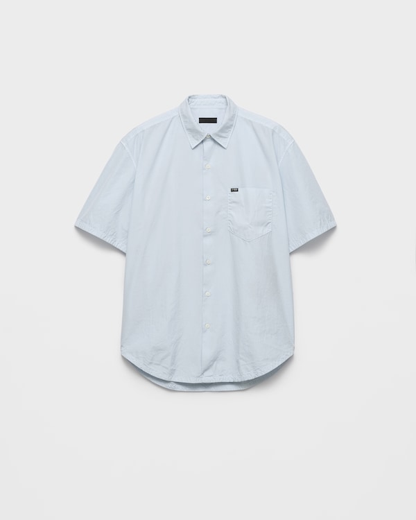 Camisa de algodón de manga corta - Azul claro Camisa de algodón de manga corta - Azul claro