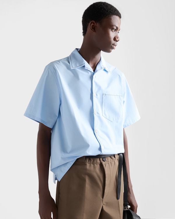 Short-sleeved cotton shirt - Sky Blue Short-sleeved cotton shirt - Sky Blue