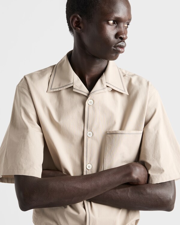 Short-sleeved cotton shirt - Limestone Short-sleeved cotton shirt - Limestone