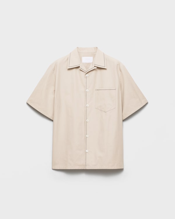 Short-sleeved cotton shirt - Limestone Short-sleeved cotton shirt - Limestone