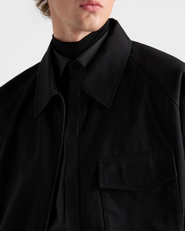 Short-sleeved stretch cotton shirt - Black Short-sleeved stretch cotton shirt - Black
