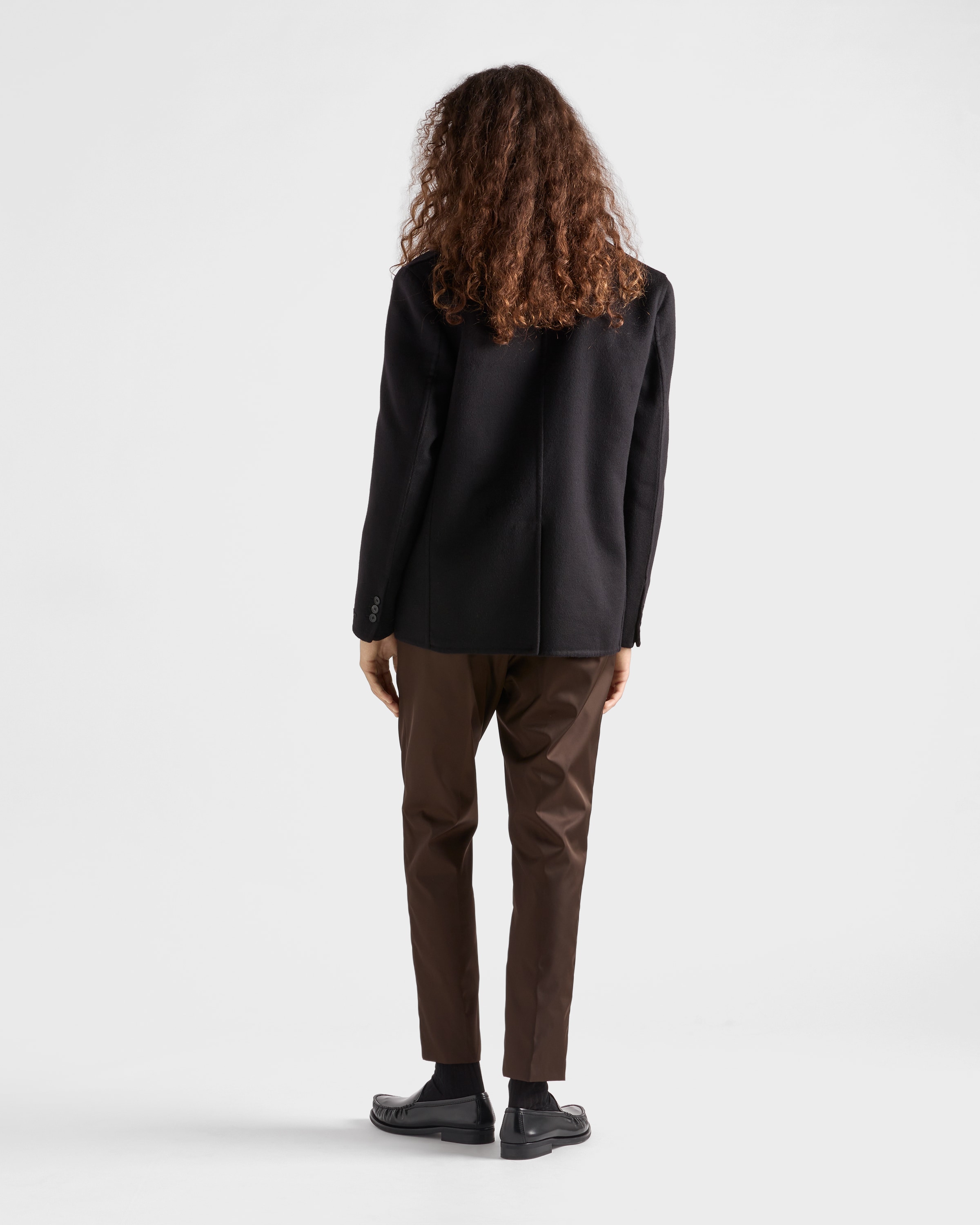 Black Single-breasted Cashmere Jacket | PRADA