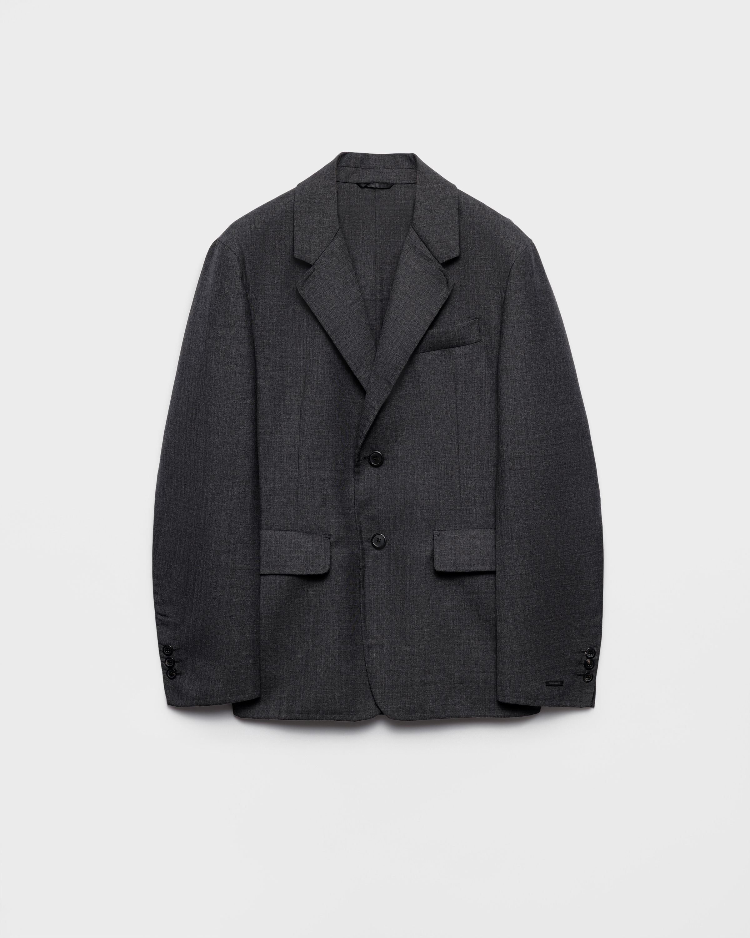 Prada Single-breasted Wool Blend Jacket, Man, Slate Gray, Size 50R