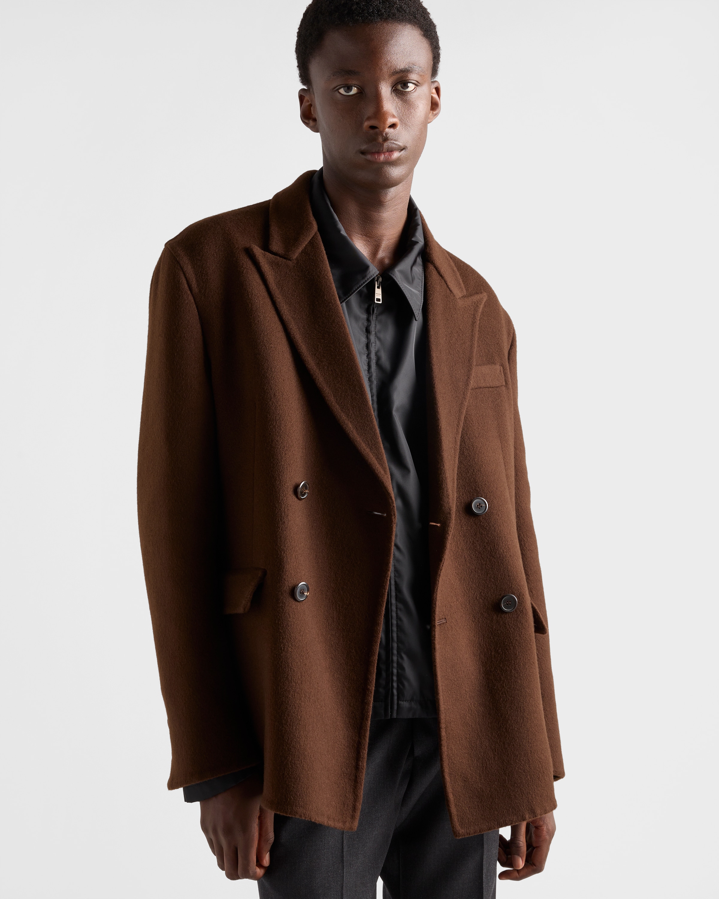 Double-breasted cashmere jacket