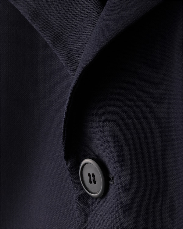 シングルブレスト ウールブレンド ジャケット - ネイビー シングルブレスト ウールブレンド ジャケット - ネイビー