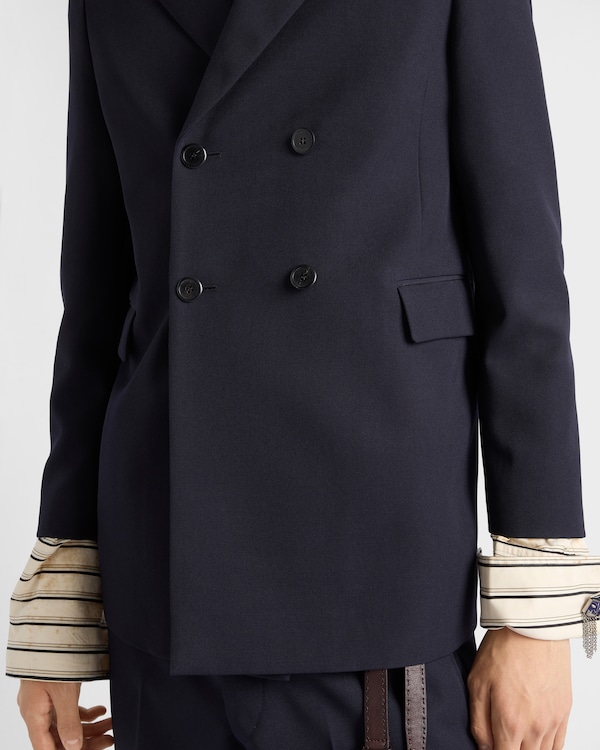 Veste croisée en laine - Bleu Veste croisée en laine - Bleu