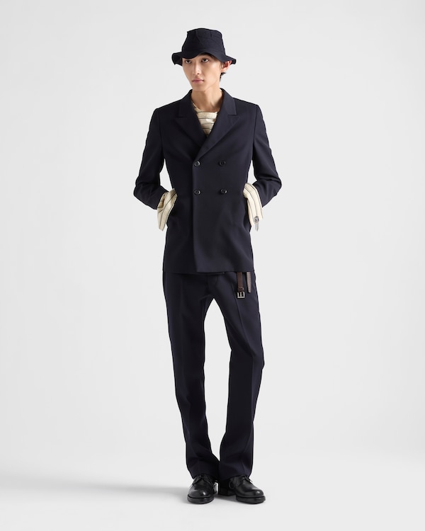 Veste croisée en laine - Bleu Veste croisée en laine - Bleu