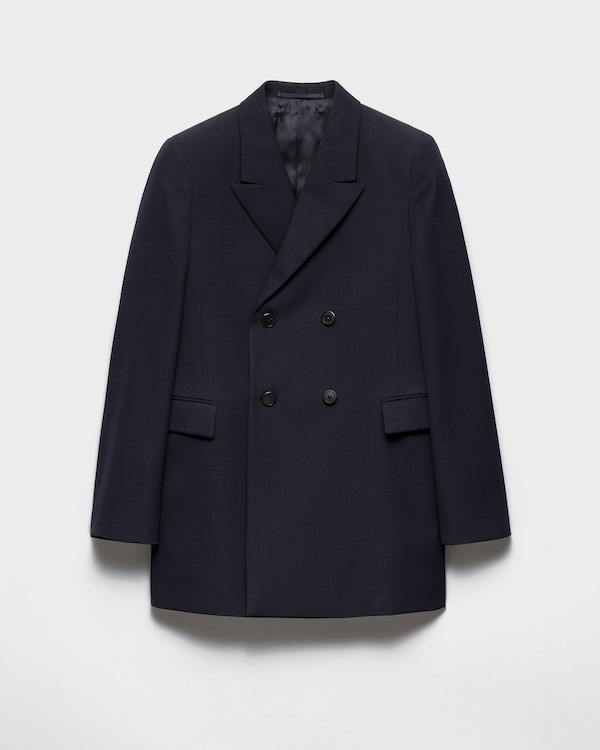 Veste croisée en laine - Bleu Veste croisée en laine - Bleu
