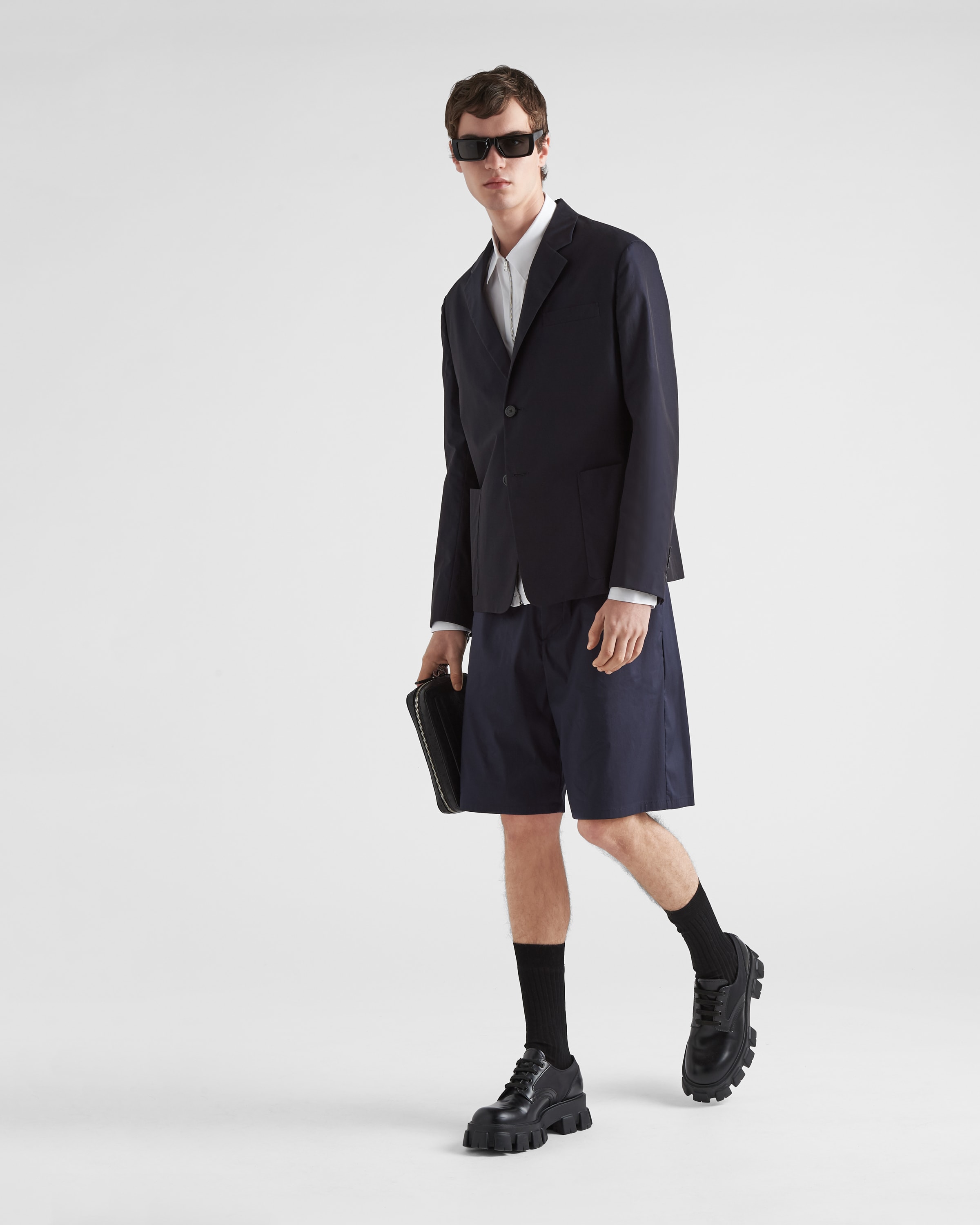 Prada جاكيت قطني بصف أزرار واحد 2