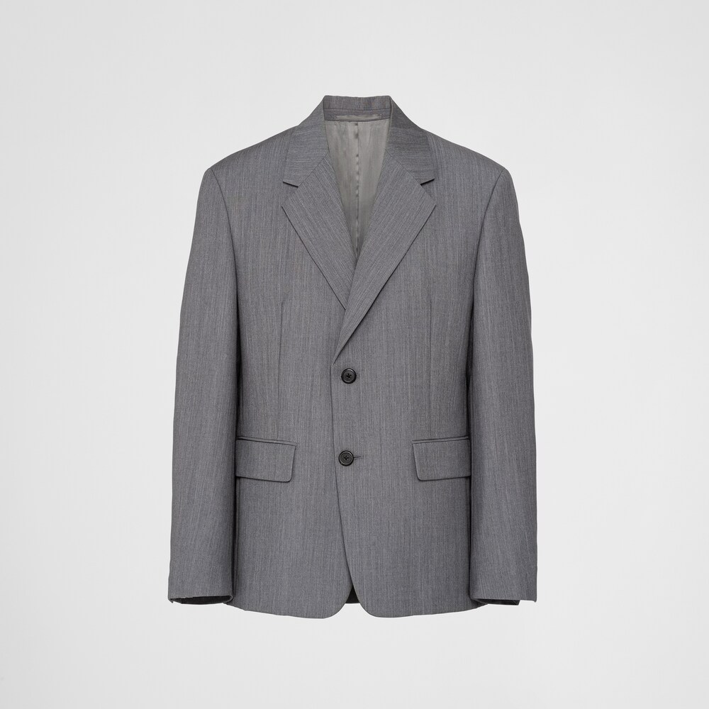 Prada Veste droite en laine mohair 1