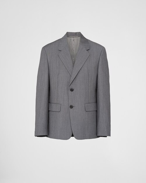Prada Veste droite en laine mohair 1