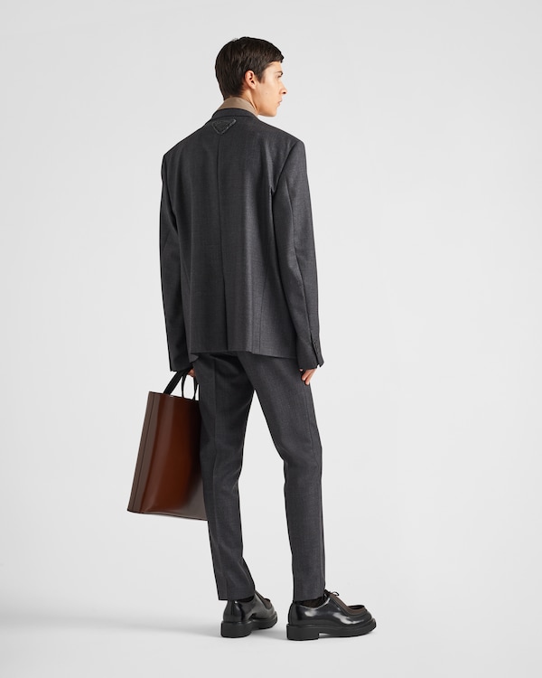 Single-breasted wool jacket with collar Single-breasted wool jacket with collar