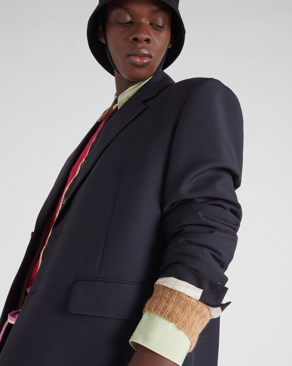 Veste droite en laine et mohair Veste droite en laine et mohair