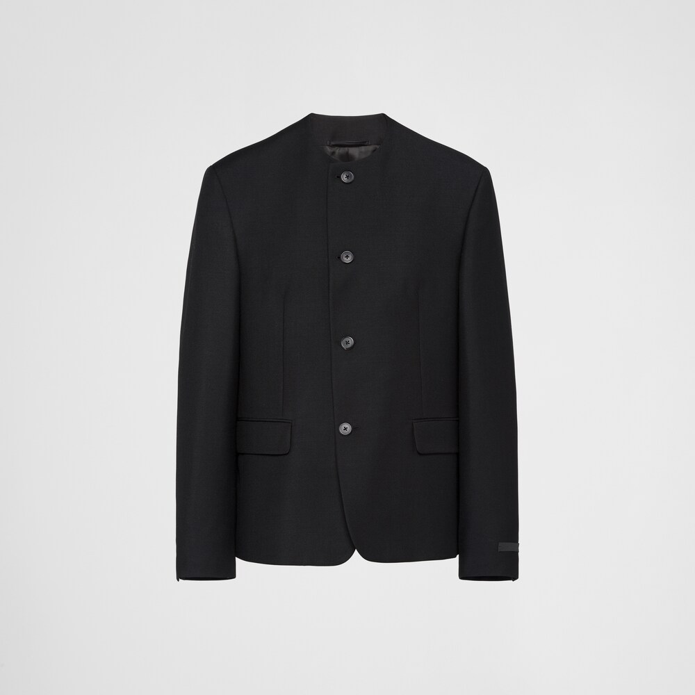 Prada Giacca girocollo in lana mohair 1