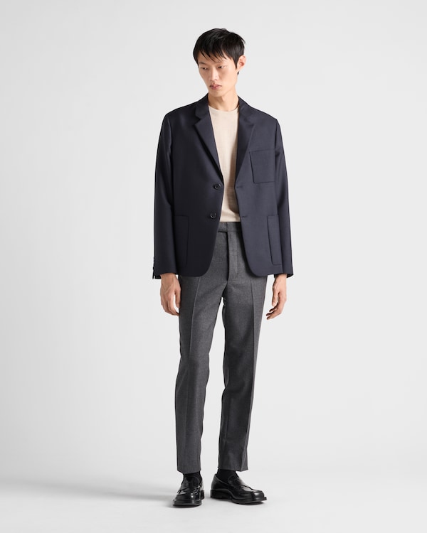 单排扣羊毛和马海毛西装外套 单排扣羊毛和马海毛西装外套