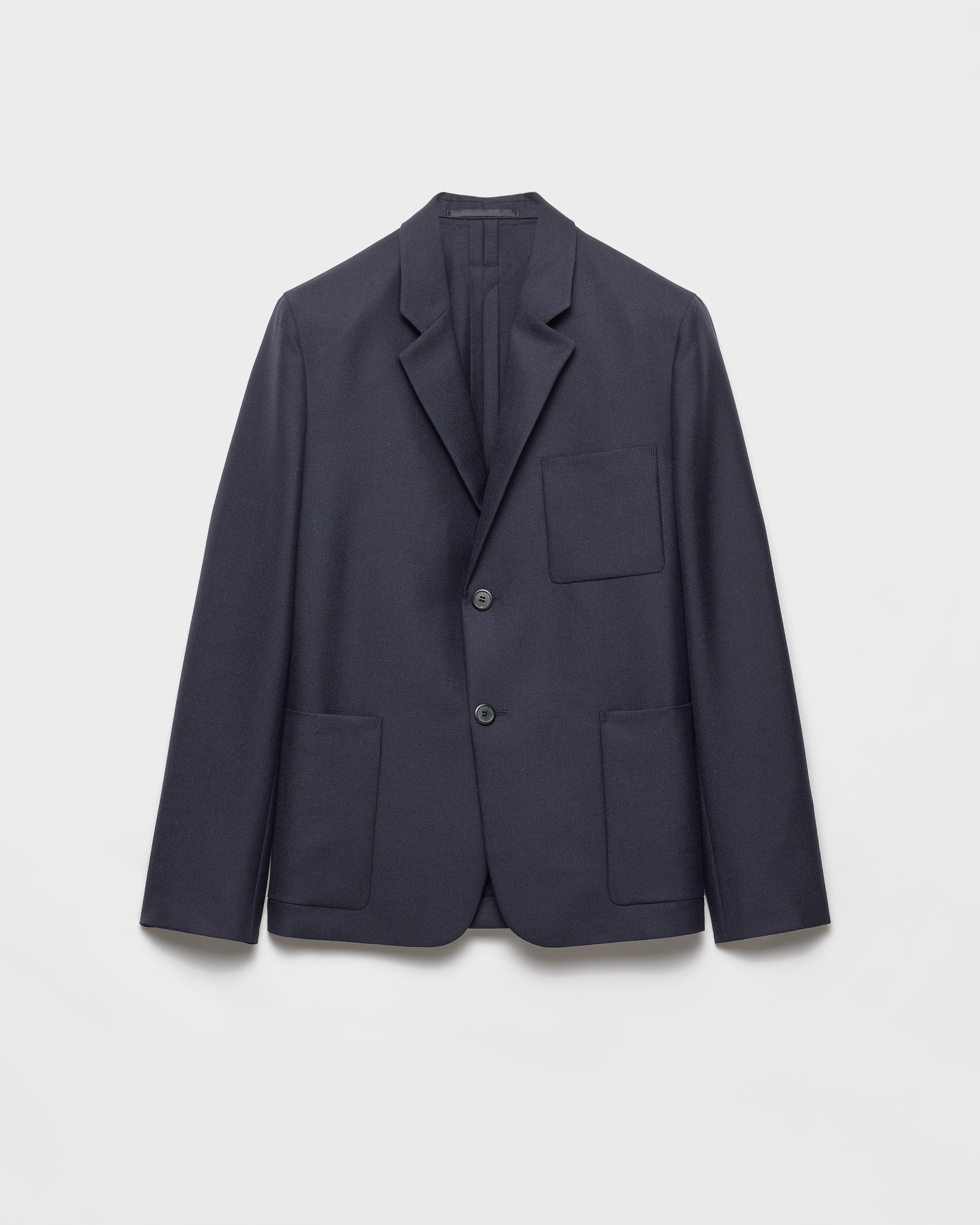 Prada Single-breasted Wool And Mohair Jacket In Blue