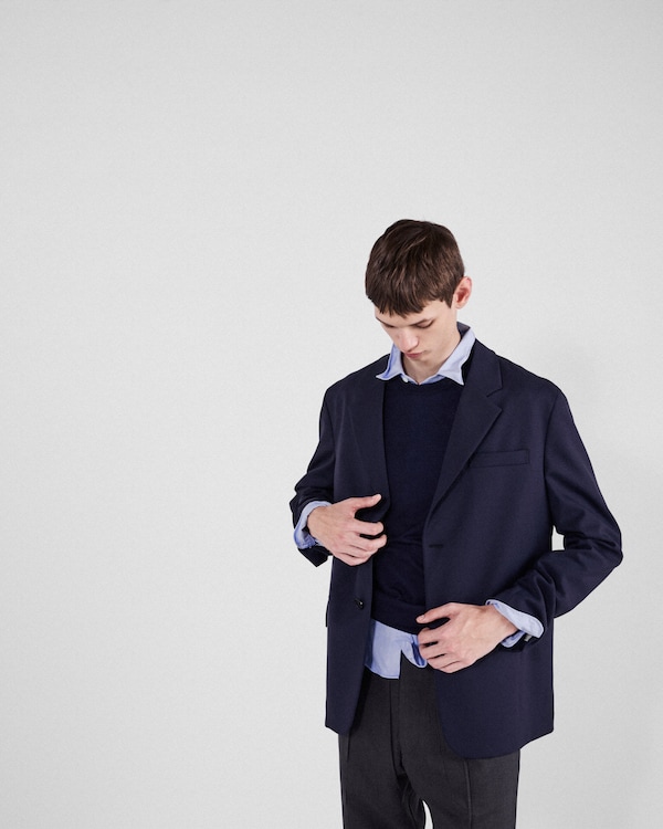 Single-breasted wool blend jacket Single-breasted wool blend jacket