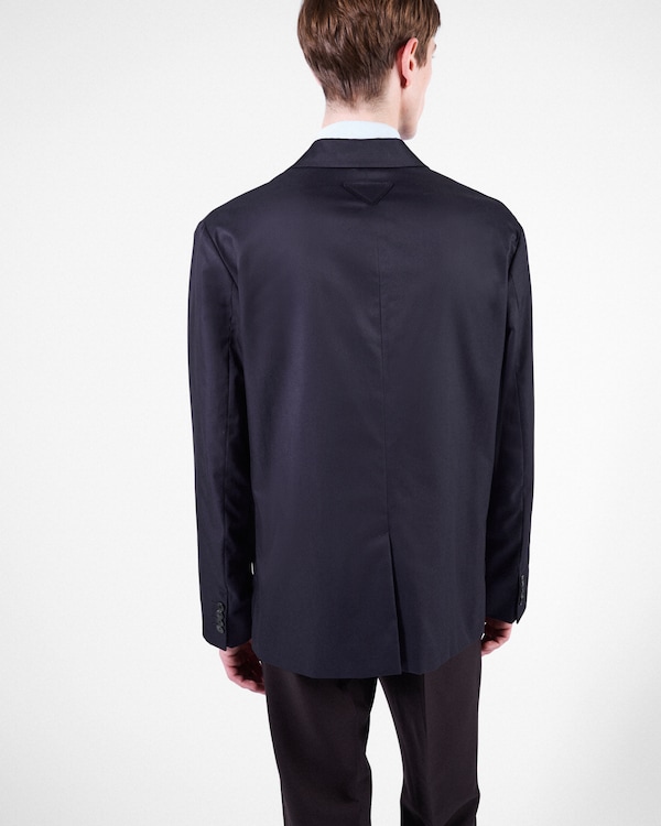 ダブルブレスト コットン ジャケット - ネイビー ダブルブレスト コットン ジャケット - ネイビー