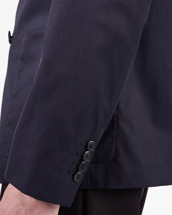 ダブルブレスト コットン ジャケット - ネイビー ダブルブレスト コットン ジャケット - ネイビー