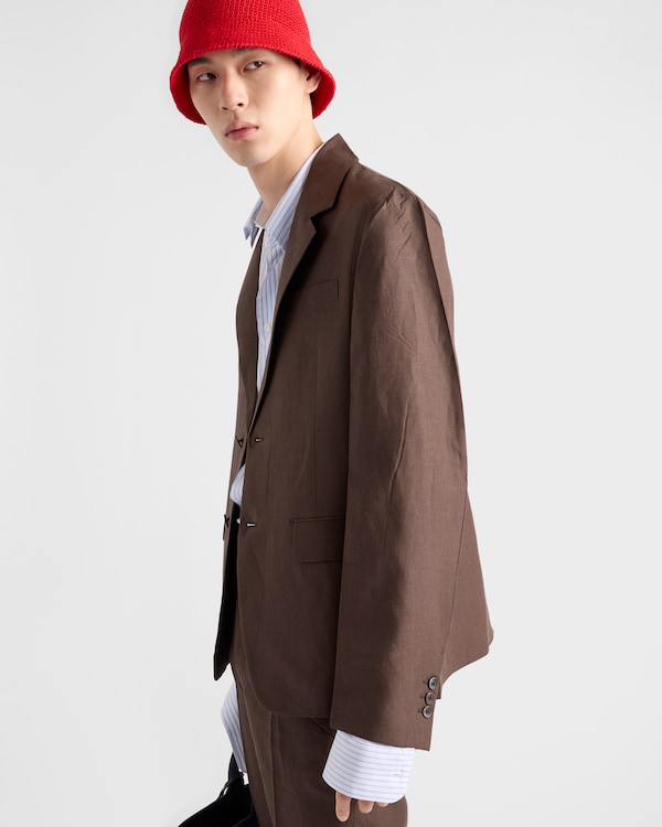 Single-breasted linen jacket Single-breasted linen jacket