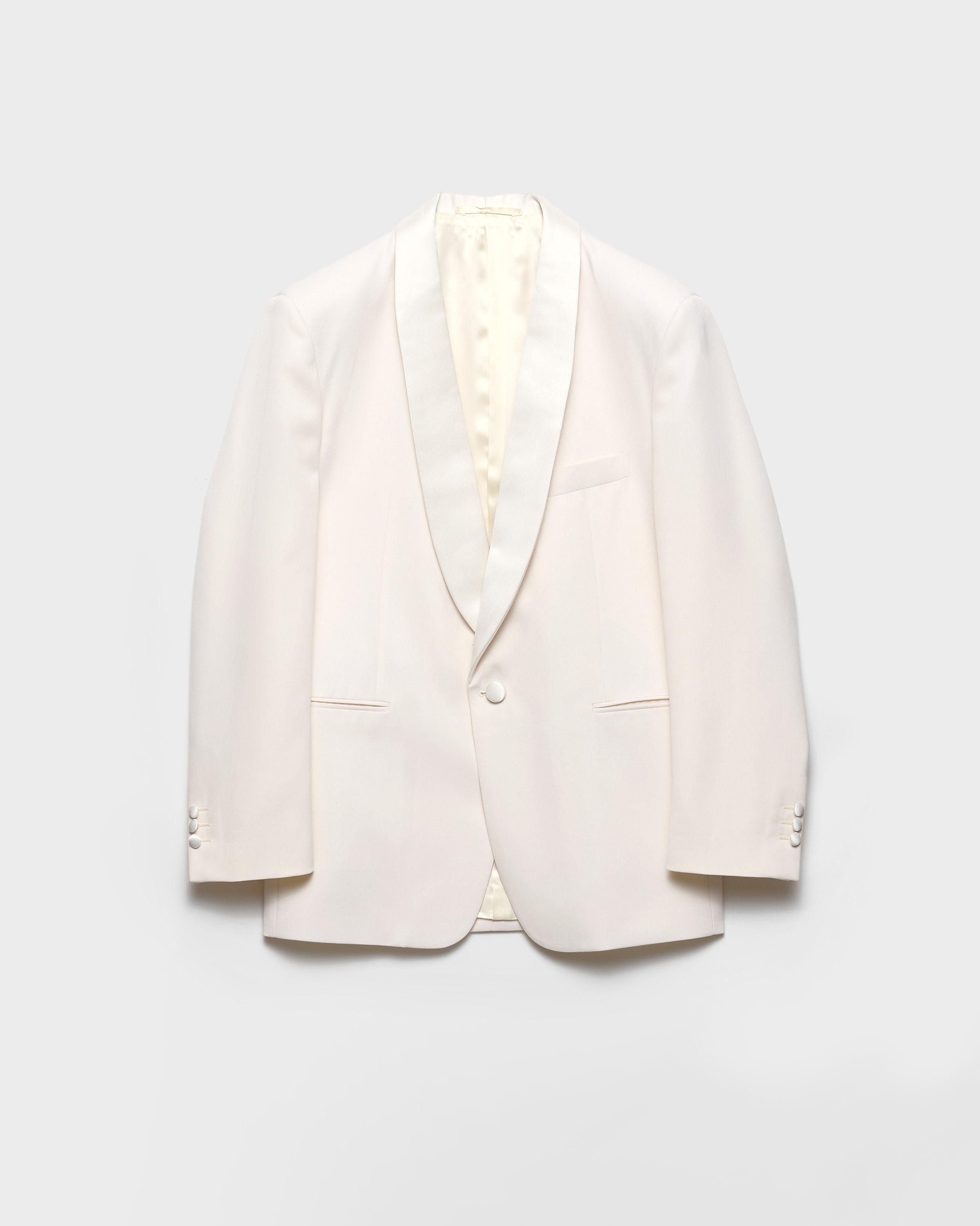 Prada Wool Tuxedo Jacket In White