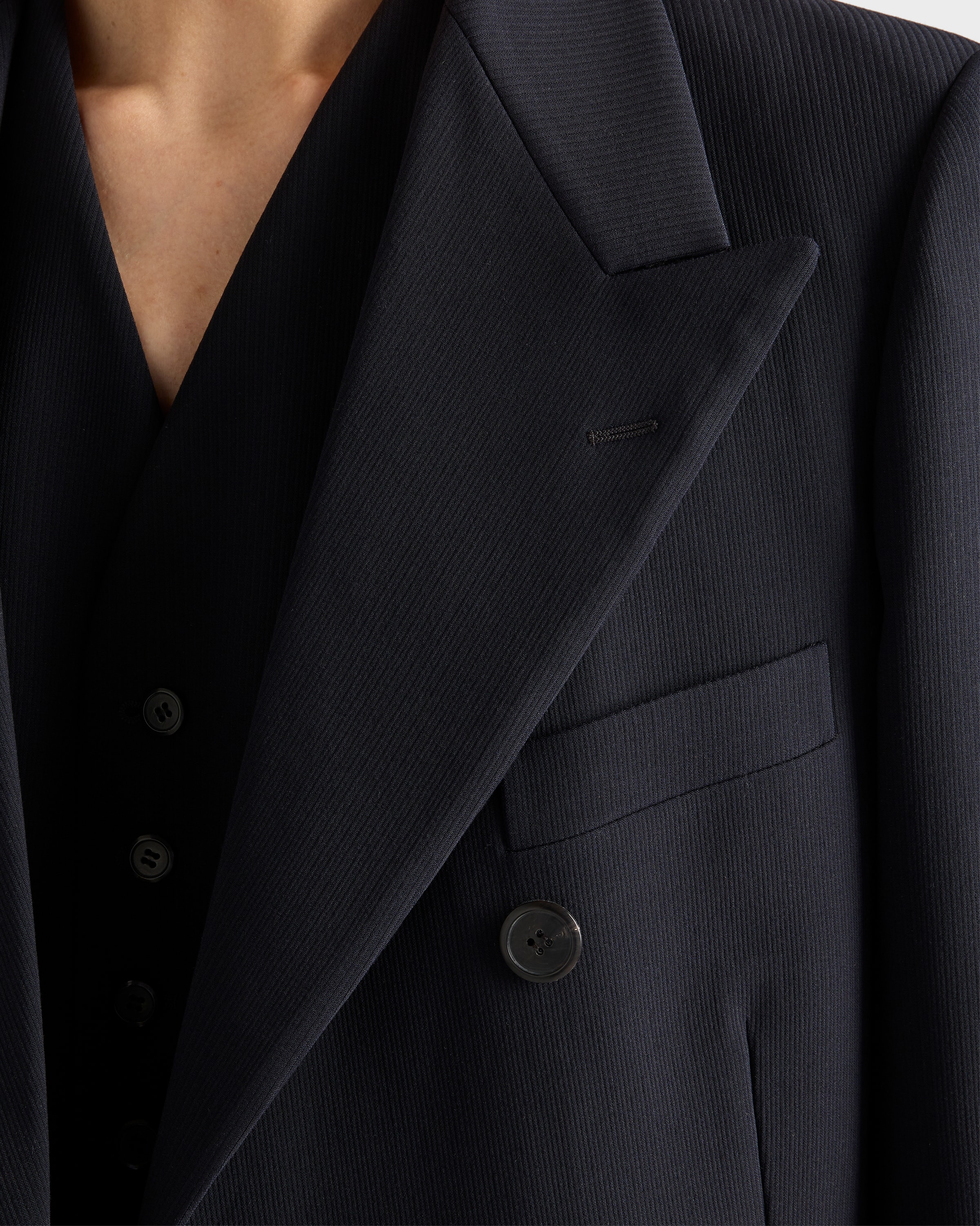 Prada Peak-lapel Triangle-logo Jacket In Blue