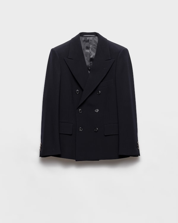 Iron Gray Single-breasted wool and mohair jacket | PRADA