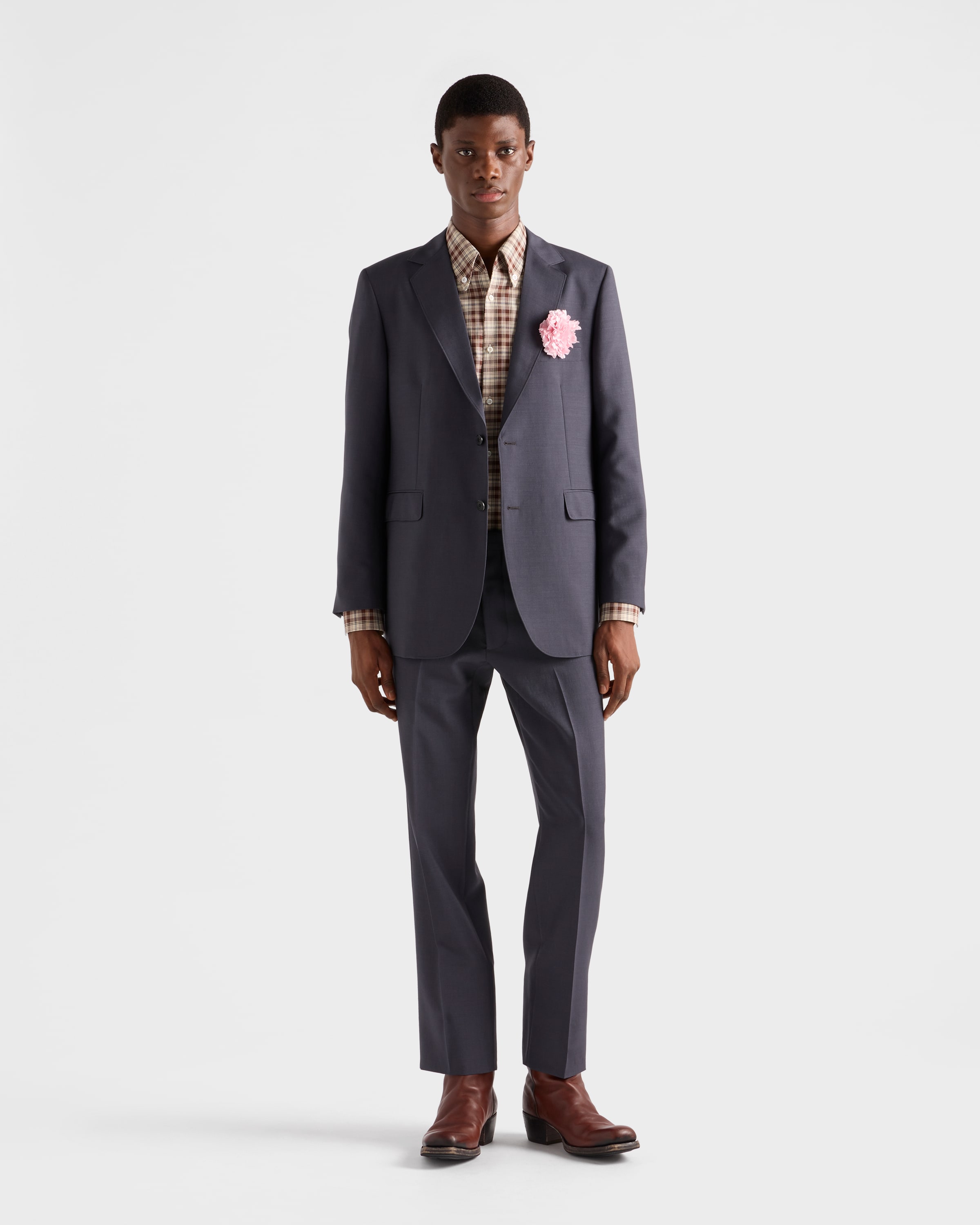 Prada Single-breasted Wool And Mohair Jacket In Gray