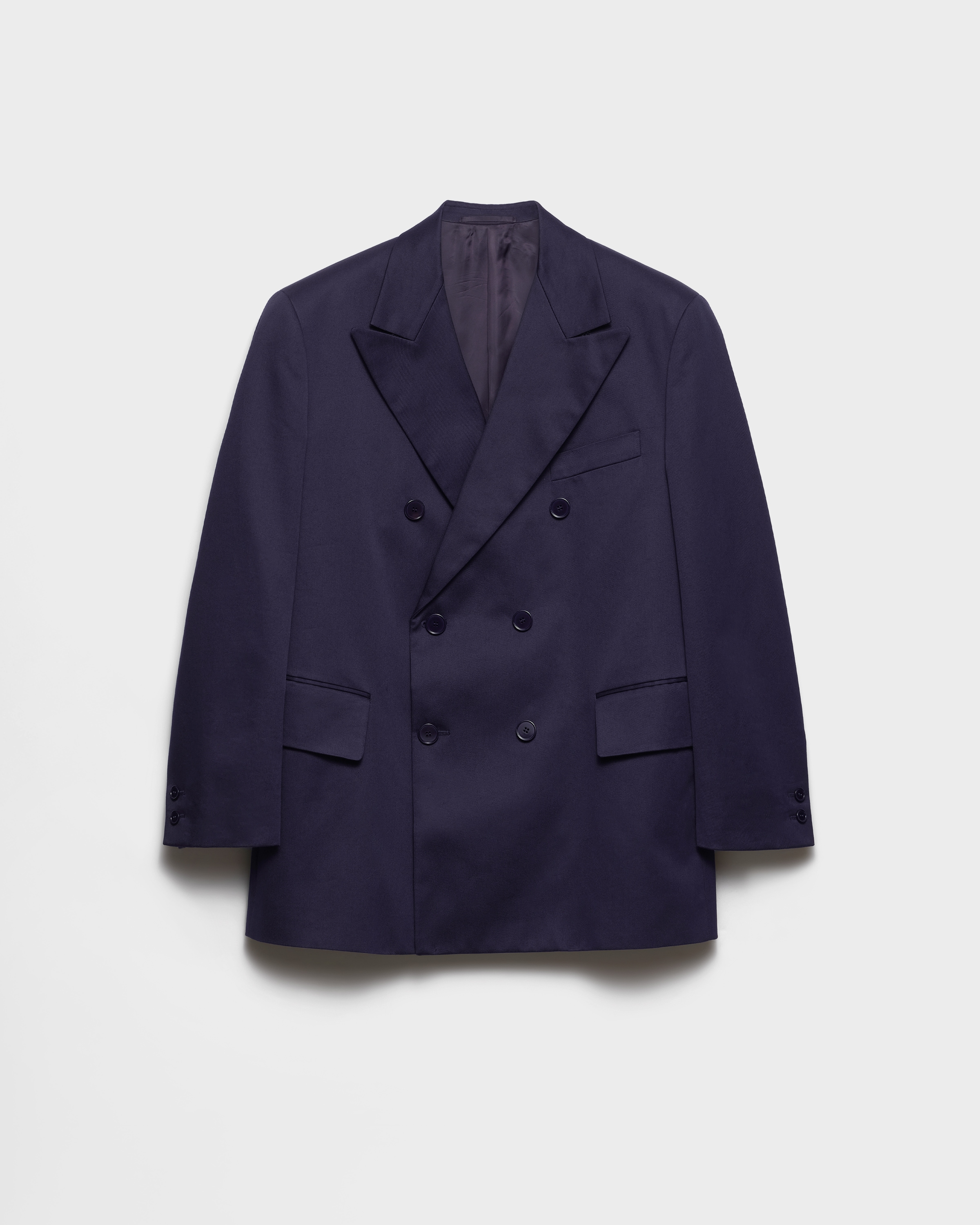 Prada Double-breasted Cotton Jacket, Man, Navy, Size 50R