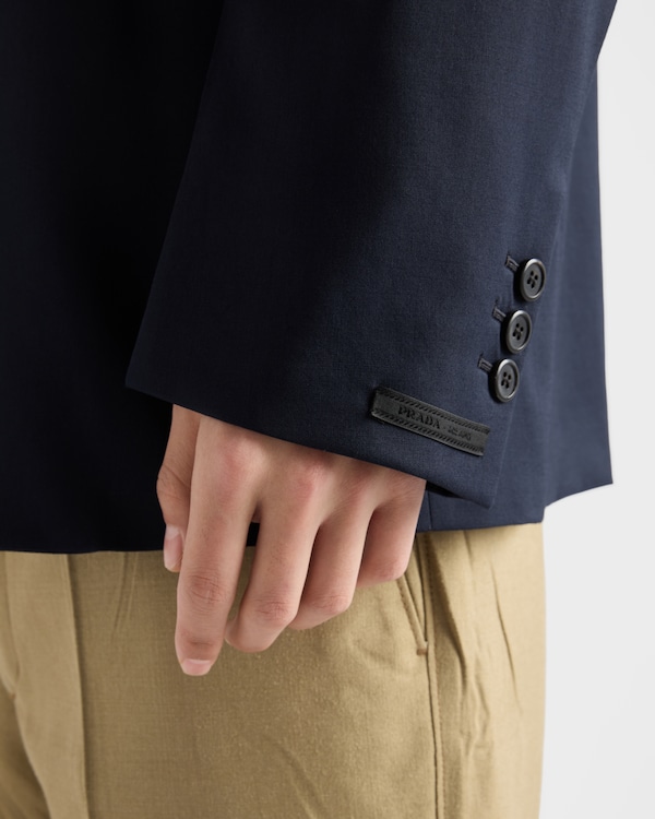 シングルブレスト カシミヤ ジャケット - ネイビー シングルブレスト カシミヤ ジャケット - ネイビー