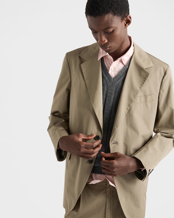 Single-breasted cotton jacket - Clay Grey Single-breasted cotton jacket - Clay Grey