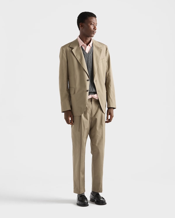 Single-breasted cotton jacket - Clay Grey Single-breasted cotton jacket - Clay Grey