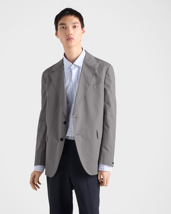 Single-breasted cotton jacket - Steel Gray Single-breasted cotton jacket - Steel Gray