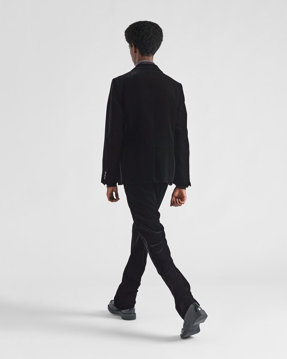 Black Single-breasted velvet jacket | Prada