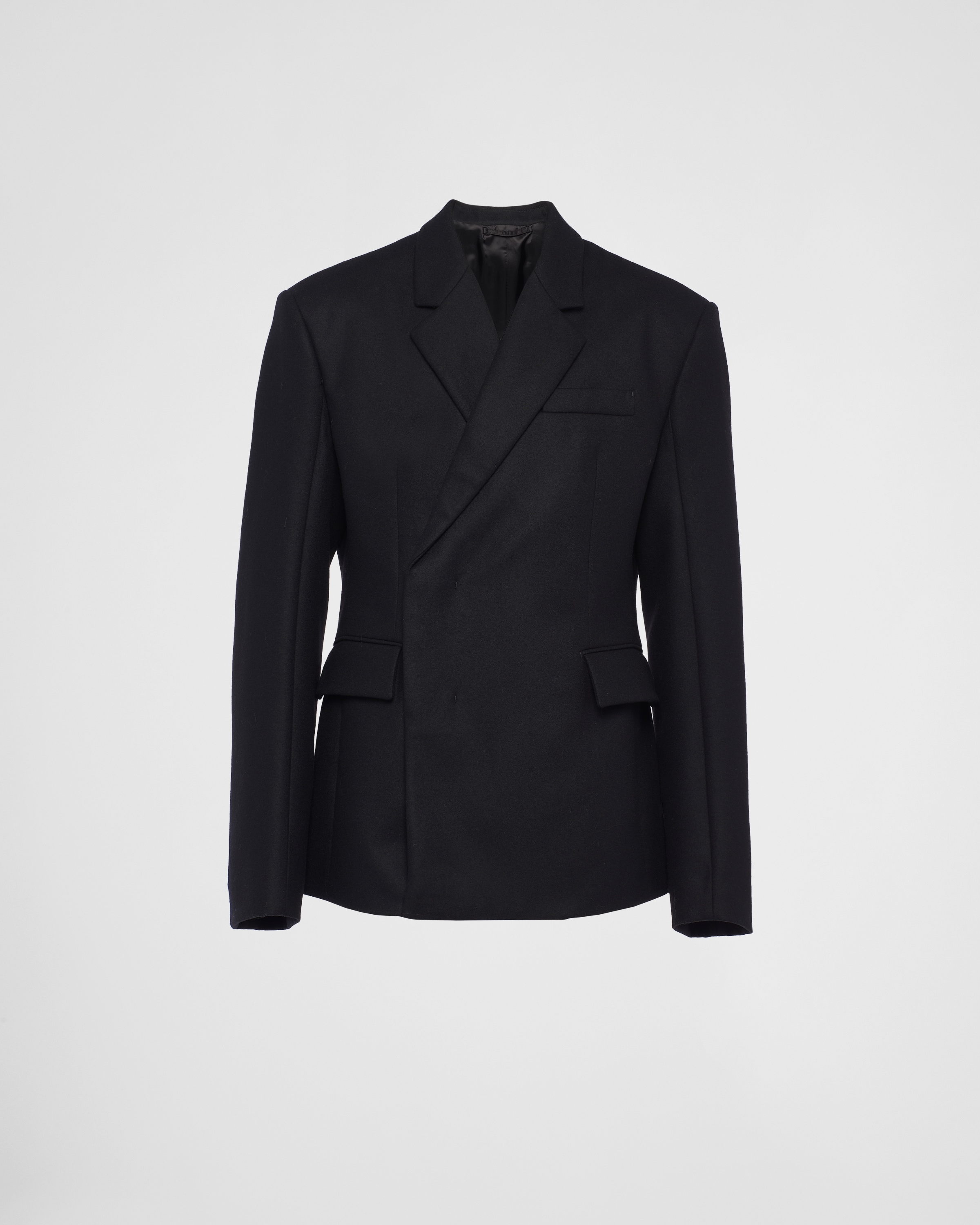 prada.com | Doppelreihige Jacke aus Wolle