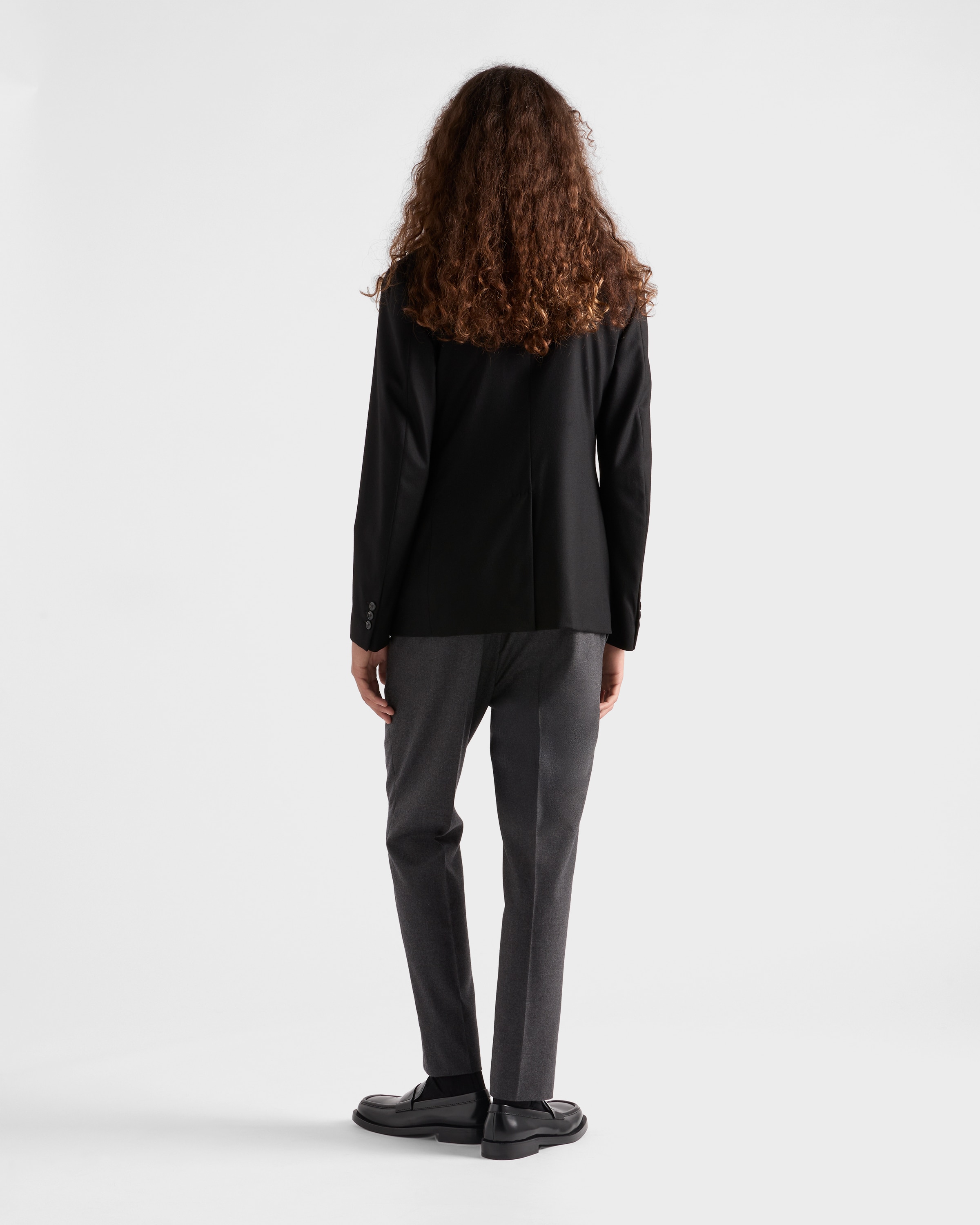 Single-breasted wool blend jacket