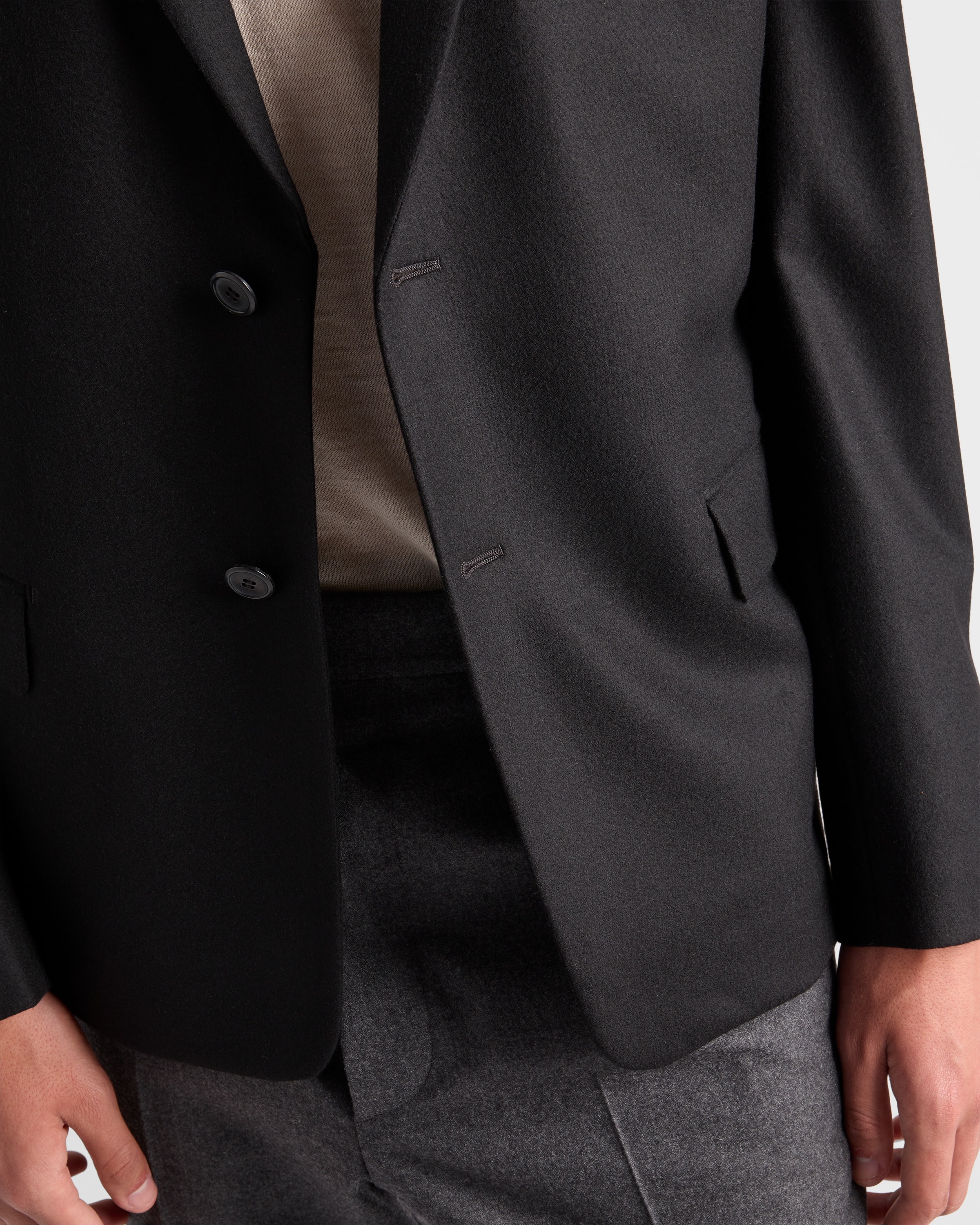 Single-breasted wool blend jacket