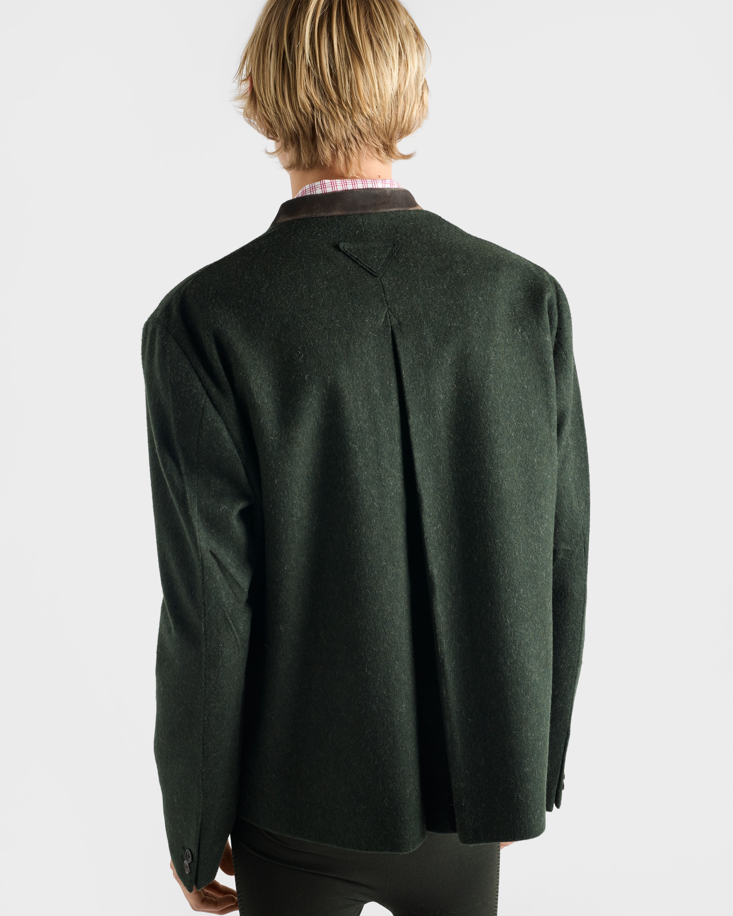 Loden Green Single-breasted Wool Jacket | PRADA