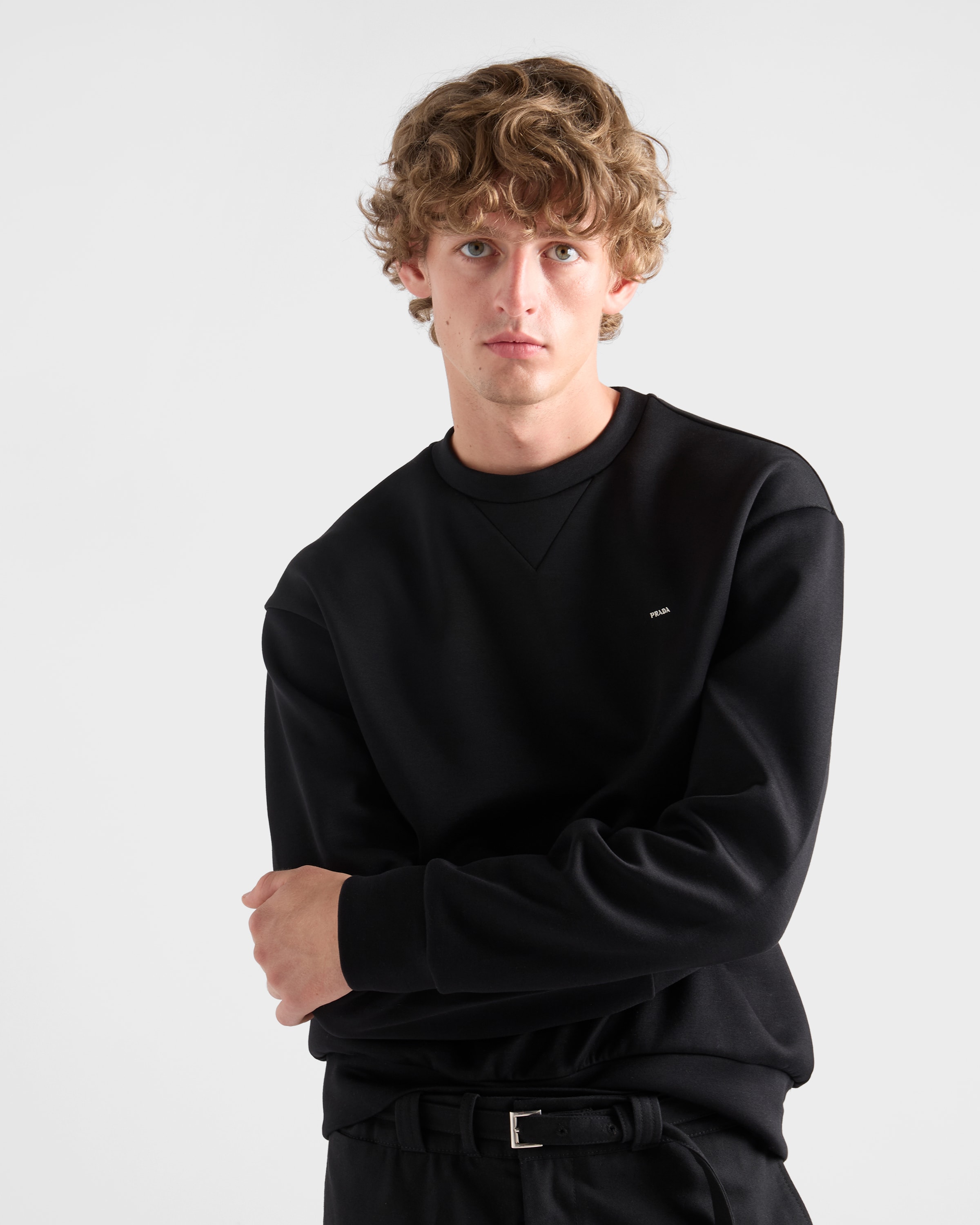 Black Jersey Sweatshirt | PRADA - Turkey