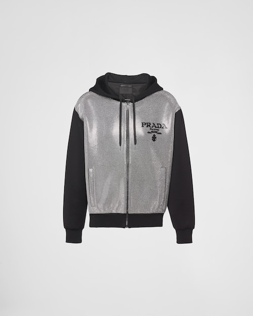 Prada Nieten-Kapuzenpullover aus Funktionsgewebe 1