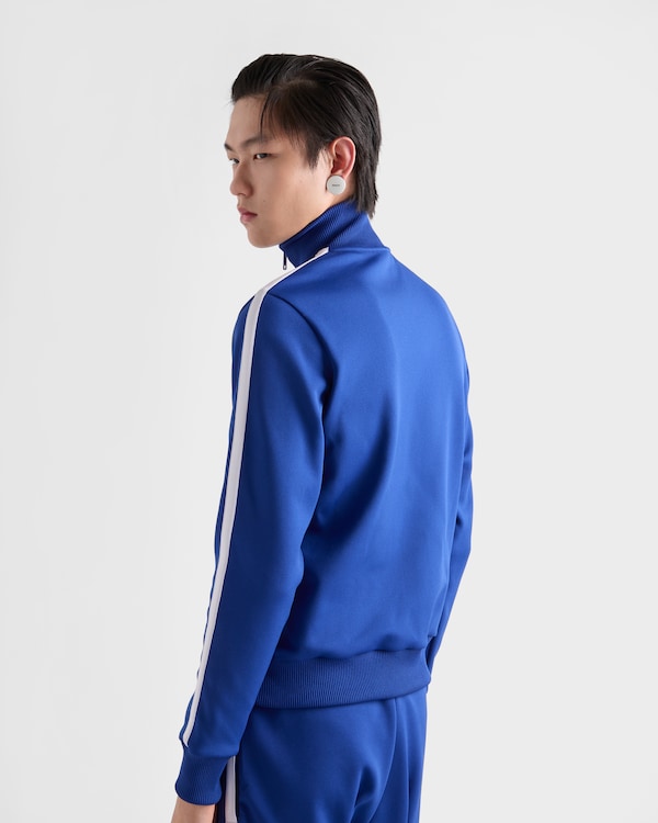 Blouson en tissu technique - Bleu barbeau/Blanc Blouson en tissu technique - Bleu barbeau/Blanc
