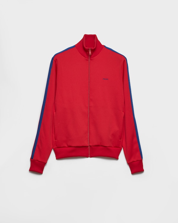 Technical fabric blouson jacket - Red/Bright Blue Technical fabric blouson jacket - Red/Bright Blue