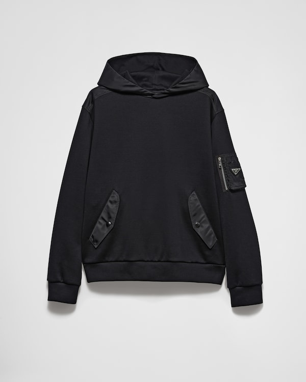 手数料安い ブラック/ブラック テクニカルコットン PRADA | スウェットシャツ トップス