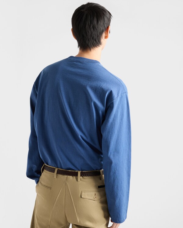 Long-sleeved cotton T-shirt - Bluette Long-sleeved cotton T-shirt - Bluette